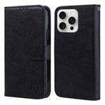 For iPhone 16 Pro Max Skin Feeling Oil Leather Texture PU + TPU Phone Case(Black)