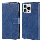 For iPhone 16 Pro Max Skin Feeling Oil Leather Texture PU + TPU Phone Case(Dark Blue)