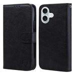 For iPhone 16 Skin Feeling Oil Leather Texture PU + TPU Phone Case(Black)