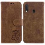 For Samsung Galaxy A10e / A20e Little Tiger Embossed Leather Phone Case(Brown)