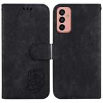 For Samsung Galaxy M13 4G Little Tiger Embossed Leather Phone Case(Black)