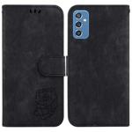 For Samsung Galaxy M52 5G Little Tiger Embossed Leather Phone Case(Black)