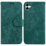 For Samsung Galaxy A04 / F04 Little Tiger Embossed Leather Phone Case(Green)