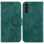 For Samsung Galaxy A13 5G Little Tiger Embossed Leather Phone Case(Green)
