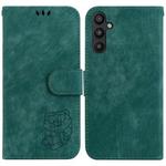 For Samsung Galaxy A54 5G Little Tiger Embossed Leather Phone Case(Green)