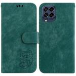 For Samsung Galaxy M53 5G Little Tiger Embossed Leather Phone Case(Green)