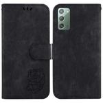 For Samsung Galaxy Note20 Little Tiger Embossed Leather Phone Case(Black)