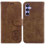 For Samsung Galaxy S23 FE 5G Little Tiger Embossed Leather Phone Case(Brown)