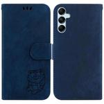 For Samsung Galaxy M34 5G/F34 5G Little Tiger Embossed Leather Phone Case(Dark Blue)