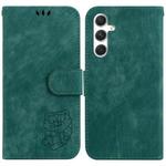 For Samsung Galaxy S24+ 5G Little Tiger Embossed Leather Phone Case(Green)