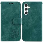 For Samsung Galaxy S24 5G Little Tiger Embossed Leather Phone Case(Green)