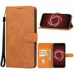 For Fujitsu Arrows Be4 Plus/F-41B/BZ02 Leather Phone Case(Brown)