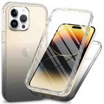 For iPhone 15 Pro Full Body Shockproof Clear Gradient Phone Case(Black)