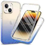 For iPhone 15 Plus Full Body Shockproof Clear Gradient Phone Case(Blue)