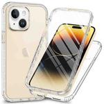 For iPhone 15 Full Body Shockproof Clear Gradient Phone Case(Transparent)