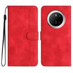 For Huawei Mate 70 Heart Pattern Skin Feel Leather Phone Case(Red)