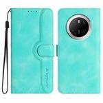 For Huawei Mate 70 Heart Pattern Skin Feel Leather Phone Case(Light Blue)