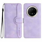 For Huawei Mate 70 Pro / Mate 70 Pro+ Heart Pattern Skin Feel Leather Phone Case(Purple)