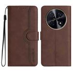 For Huawei nova 12i Heart Pattern Skin Feel Leather Phone Case(Brown)