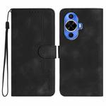 For Huawei nova 12s Heart Pattern Skin Feel Leather Phone Case(Black)