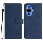 For Huawei nova 12s Heart Pattern Skin Feel Leather Phone Case(Royal Blue)