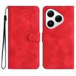 For Huawei Pura 80 5G Heart Pattern Skin Feel Leather Phone Case(Red)