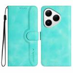 For Huawei Pura 80 5G Heart Pattern Skin Feel Leather Phone Case(Light Blue)
