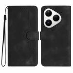 For Huawei Pura 80 5G Heart Pattern Skin Feel Leather Phone Case(Black)