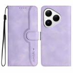For Huawei Pura 80 5G Heart Pattern Skin Feel Leather Phone Case(Purple)