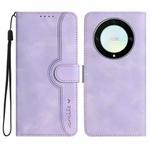 For Honor X40 Heart Pattern Skin Feel Leather Phone Case(Purple)