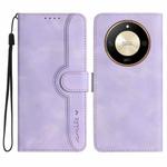 For Honor X50 Heart Pattern Skin Feel Leather Phone Case(Purple)