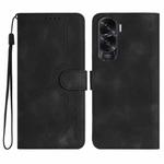 For Honor X50i Heart Pattern Skin Feel Leather Phone Case(Black)