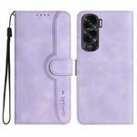 For Honor X50i Heart Pattern Skin Feel Leather Phone Case(Purple)