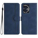 For Honor 100 Heart Pattern Skin Feel Leather Phone Case(Royal Blue)