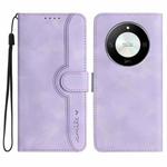 For Honor X50 / X9b Heart Pattern Skin Feel Leather Phone Case(Purple)