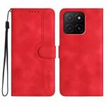 For Honor X5b / X5b Plus Global Heart Pattern Skin Feel Leather Phone Case(Red)