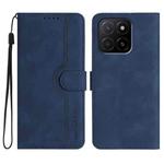 For Honor X5b / X5b Plus Global Heart Pattern Skin Feel Leather Phone Case(Royal Blue)