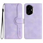 For Honor 300 Heart Pattern Skin Feel Leather Phone Case(Purple)