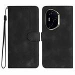 For Honor 300 Pro / Honor 300 Ultra Heart Pattern Skin Feel Leather Phone Case(Black)