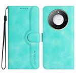 For Honor X60 / X9c Smart Heart Pattern Skin Feel Leather Phone Case(Light Blue)