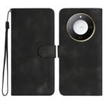 For Honor X60 / X9c Smart Heart Pattern Skin Feel Leather Phone Case(Black)