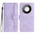 For Honor X60 / X9c Smart Heart Pattern Skin Feel Leather Phone Case(Purple)