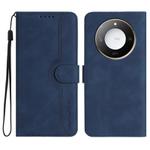 For Honor X60 / X9c Smart Heart Pattern Skin Feel Leather Phone Case(Royal Blue)