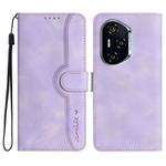 For Honor 400 Global 156.5mm Heart Pattern Skin Feel Leather Phone Case(Purple)