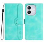 For Honor 400 Lite Heart Pattern Skin Feel Leather Phone Case(Light Blue)