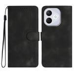 For Honor 400 Lite Heart Pattern Skin Feel Leather Phone Case(Black)