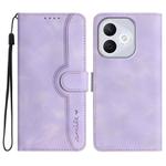 For Honor 400 Lite Global Heart Pattern Skin Feel Leather Phone Case(Purple)