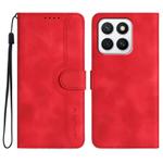 For Honor X8c 4G Heart Pattern Skin Feel Leather Phone Case(Red)