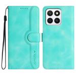 For Honor X8c 4G Heart Pattern Skin Feel Leather Phone Case(Light Blue)