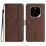 For Honor GT Pro Heart Pattern Skin Feel Leather Phone Case(Brown)